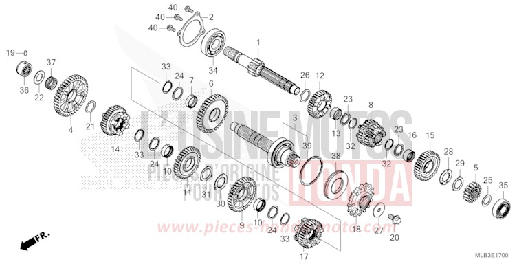 TRANSMISSION for Hornet 750 MAT GOLDFINCH YELLOW (Y242) from 2023